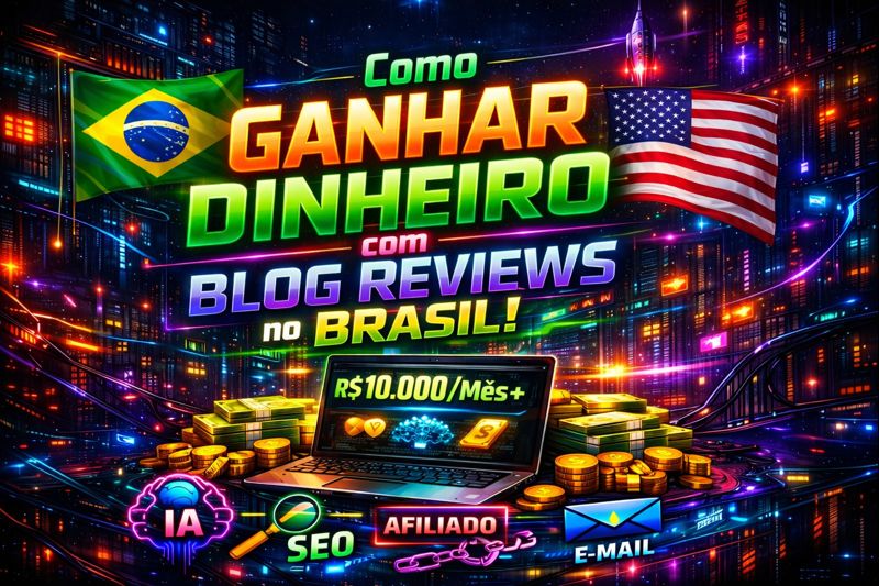 Aprenda como ganhar dinheiro com blog reviews no Brasil em 2026 em um tutorial complento onde você vai aprender a fazer isso usando SEO, automação com IA, afiliados, e-mail marketing e estratégias comprovadas para renda automática em Dólar ainda esse ano